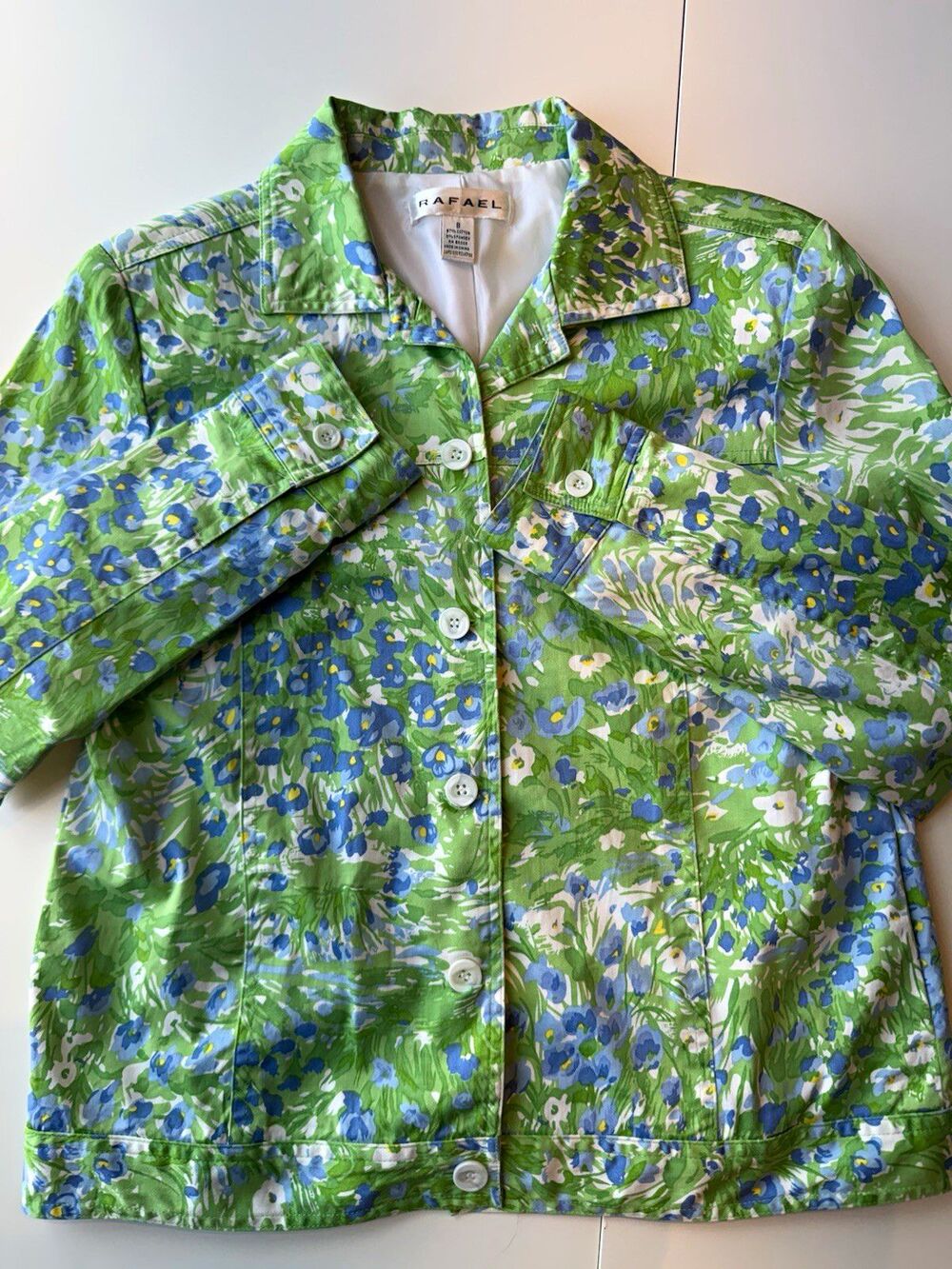 Vintage 90’s Rafael Women's Floral Button Jacket Size 8